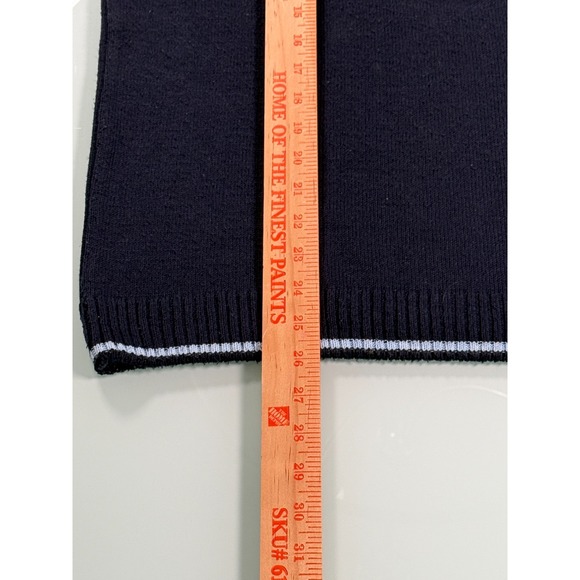 Vintage 90s Sailor Sweater Vest Medium Navy V-neck Cotton Blend Made In Portugal - Picture 8 of 8